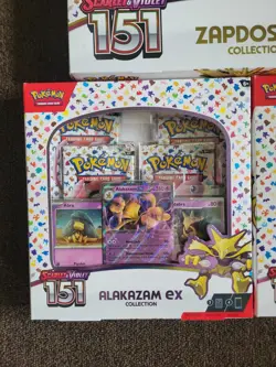 Pokemon TCG Scarlet & Violet 151 Zapdos EX Collection Box Sealed + 2 Alakazam ex - Image 3