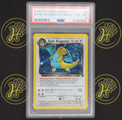 Dark Dragonite 5/82 Team Rocket 2000 WOTC Holo Rare TCG Pokemon Card EX-MT PSA 6 - Image 1