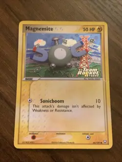 Pokemon TCG Holo Magnemite Team Rocket Returns Stamp 66/109 Light Play - Image 2