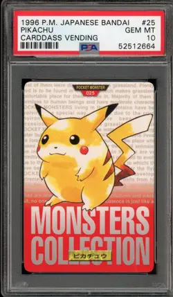 Pokemon Bandai Carddass Pikachu Vending Red Japanese #025 PSA 10 Gem Mint - Image 1