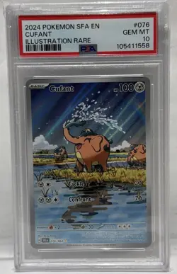 2024 Pokemon SFA EN Cufant 76 Illustration Rare PSA 10 Gem Mt - Image 1
