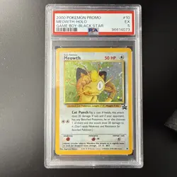 🔥2000 Pokemon Game Boy Black Star Promo Holo Meowth #10 PSA 5 Graded - Image 2