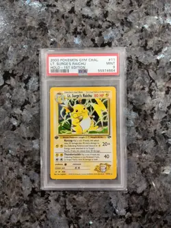 Pokemon Lt. Surge's Raichu Gym Challenge 1st Edition PSA 9 Mint - Image 2