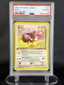 Pokemon Jungle 1st Edition Eevee 51/64 PSA 8 FRESH GRADE - Image 1
