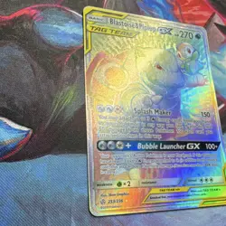 Pokemon Blastoise & Piplup GX 253/236 Cosmic Eclipse Rainbow Rare Holo 270 HP - Image 3