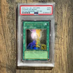 Yu-Gi-Oh Change of Heart 1st Edition Metal Raiders MRD-060 PSA 9 CLEAN - Image 1