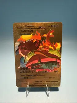 Venusaur Charizard Blastoise Gigantamax VMax Tag Team Gold Pokemon Card 143/203 - Image 1