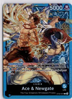 Ace & Newgate ST22-001 One Piece Card Game Blue Leader Trading Card - Image 3