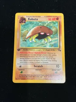 Kabuto Common 1st Edition Fossil 50/62 HP Pokemon Card - Image 1
