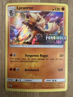 Lycanroc - SM118 - STAFF PreRelease Pokemon Promo Sun & Moon Ultra Rare Card VLP - Image 1