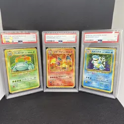 SEQ PSA 1 Charizard Blastoise Venusaur holo 1996 BASIC Pokemon 3 6 009 Base Set - Image 1