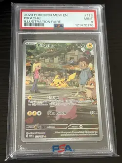 2023 POKEMON MEW EN-151 ILLUSTRATION RARE #173 PIKACHU PSA 9 - Image 1