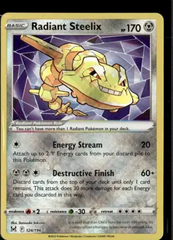 Pokemon Radiant Steelix Lost Origin 124/196 Rare Radiant - Image 1