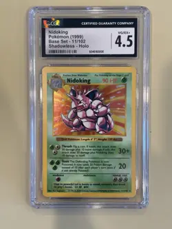 Pokemon Nidoking Shadowless Base Set - 1999 CGC 4.5 VG/EX+ - Image 1