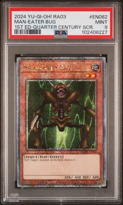 2024 YU-GI-OH! RA03-QUARTER CENTURY BONANZA #EN082 MAN-EATER BUG PSA 9 - Image 1