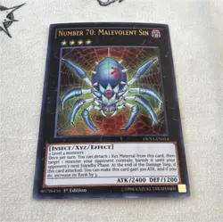 Yu-Gi-Oh! TCG Number 70: Malevolent Sin DUSA-EN014 1st Edition Xyz Insect - Image 1
