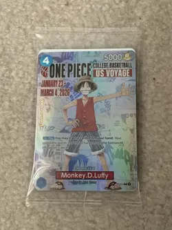 One Piece Monkey.D.Luffy College Basketball Promo Holo Card (Sealed) - Image 1