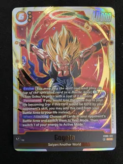 Gogeta FB09-122 Secret Rare Dual Evolution Dragon Ball Card English Fusion World - Image 1