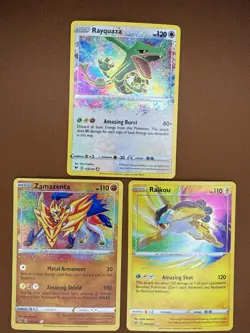 Pokemon Amazing Rare Rayquaza Zamazenta Raikou 3 Card Lot 2020 Vivid Voltage - Image 1