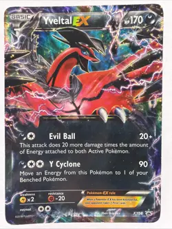 Pokemon TCG Yveltal EX Black Star Promo Holo Card XY08 DMG - Image 1
