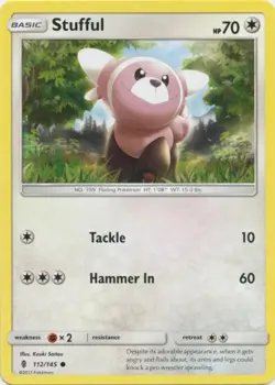POKEMON CARD - STUFFUL - GUARDIANS RISING - POKEMON TCG - 112/145 - Image 1