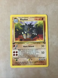 1999 Pokemon TCG Rhydon Jungle 1st Edition Uncommon Card 45/64 - Image 1