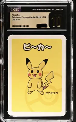 CGC 10 Pristine Pikachu Old Maid Playing Card 2019 Red Back Japanese Pokemon - Image 1