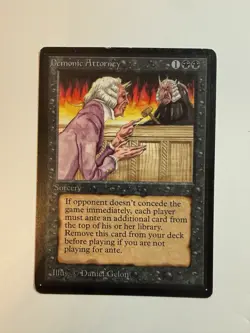 Magic: The Gathering - MTG - Demonic Attorney - Beta - Rare - English - LP - Image 1
