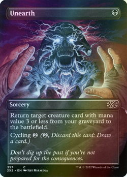 MTG Unearth Borderless Foil ** Double Masters 2022 ** English - Image 1