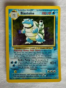 Pokemon TCG Blastoise Holo Unlimited Rare Card 2/130 Base Set 2 - Image 1