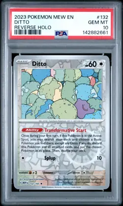2023 POKEMON MEW EN-151 REVERSE HOLO #132 DITTO PSA 10 - Image 1
