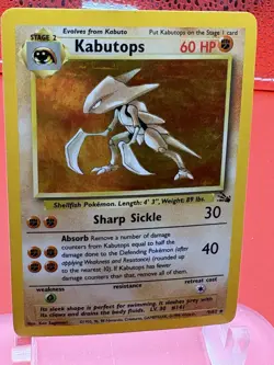 Pokemon Kabutops Holo Rare 9/62 Fossil 60 HP Stage 2 Sharp Sickle Absorb - Image 1