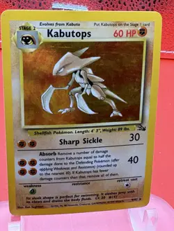 Pokemon Kabutops Holo Rare 9/62 Fossil 60 HP Stage 2 Sharp Sickle Absorb - Image 2
