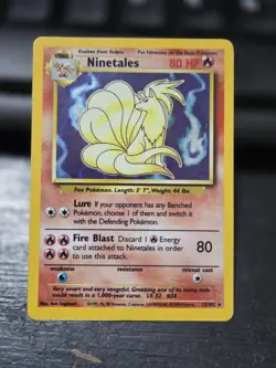 Ninetales 012/102 Base Set Holo Lightly Played Pokemon - Image 1