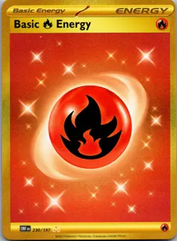 Basic Fire Energy 230/197 Secret Rare SV03: Obsidian Flames Pokemon Card - Image 1