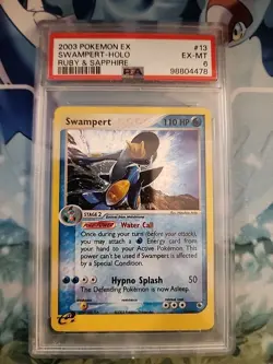 2003 Pokemon EX Swampert Holo #13 Ruby & Saphire PSA 6 EX-MT - Image 1