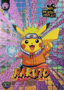 Naruto (Pikachu) #E28 - Pink Holo Box Hit Electric Pikachu Cosplay - Pokemon - Image 1