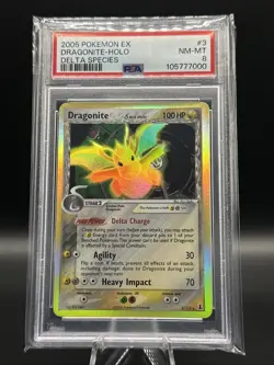 2005 Pokemon Ex Dragonite-Holo Delta Species #3 PSA 8 - Image 1