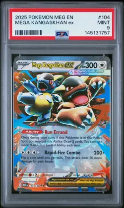 2025 POKEMON MEG EN-MEGA EVOLUTION #104 MEGA KANGASKHAN EX PSA 9 (FREE S&H) - Image 1