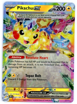 Pokemon TCG Pikachu ex 057/191 Sv08: Surging Sparks Double Rare - Image 1