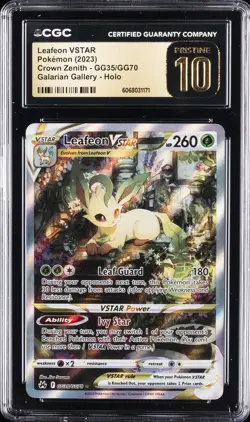 2023 POKEMON CROWN ZENITH - GALARIAN GALLERY - HOLO LEAFEON VSTAR CGC 10 PERFECT - Image 1