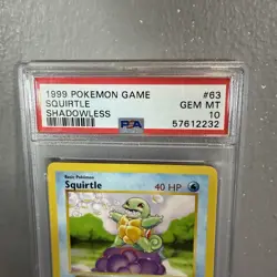 1999 Pokemon Base Set Shadowless Squirtle #63/102 PSA 10 Gem Mint - Image 2