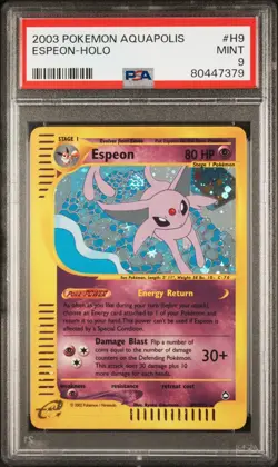 Espeon Holo #H9 Aquapolis PSA 9 2003 Pokemon English - Image 1