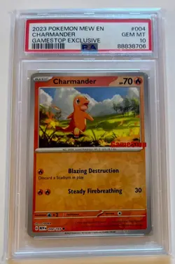 Charmander - (GameStop Exclusive) PSA 10 004/165 Reverse Holo GEM MINT Pokemon - Image 1