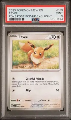 2023 POKEMON MEW EN-151 #025 PIKACHU & #133 EEVEE POKEMON TOGETHER PSA 9 SEQUENT - Image 4