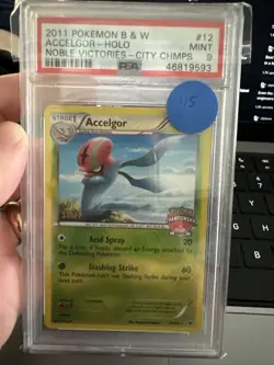 PSA 9 2011 Pokemon TCG City Championships STAFF Accelgor Noble Victories 12/101 - Image 1