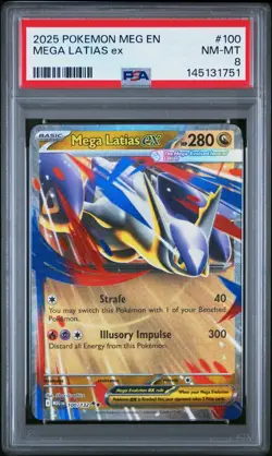 2025 POKEMON MEG EN-MEGA EVOLUTION #100 MEGA LATIAS EX PSA 8 FREE S&H! - Image 1