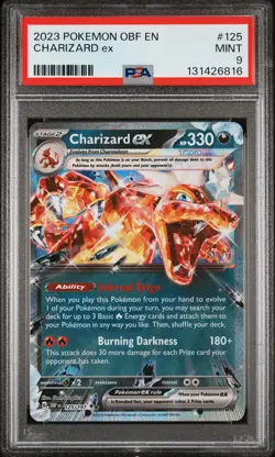 2023 POKEMON OBF EN-OBSIDIAN FLAMES #125 CHARIZARD EX PSA 9 - Image 1