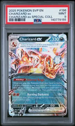 2025 POKEMON SVP EN-SV BLACK STAR PROMO #196 CHARIZARD EX PSA 9 - Image 1