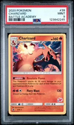 2020 POKEMON BATTLE ACADEMY #39 CHARIZARD PSA 9 - Image 1